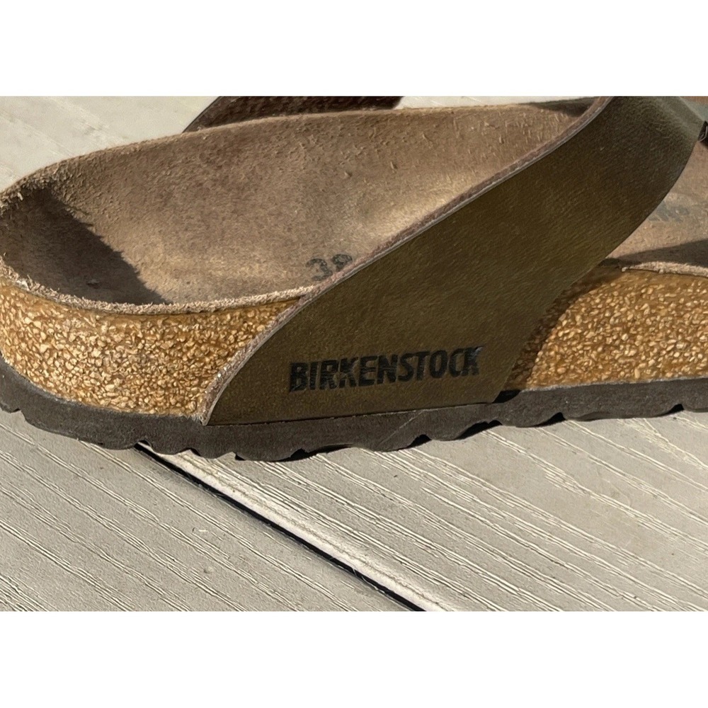 Birkenstock Gizeh Birko-Flor Womens Sz 38 L 7 Comfort Casual Summer Gold Sandals - Picture 5 of 8